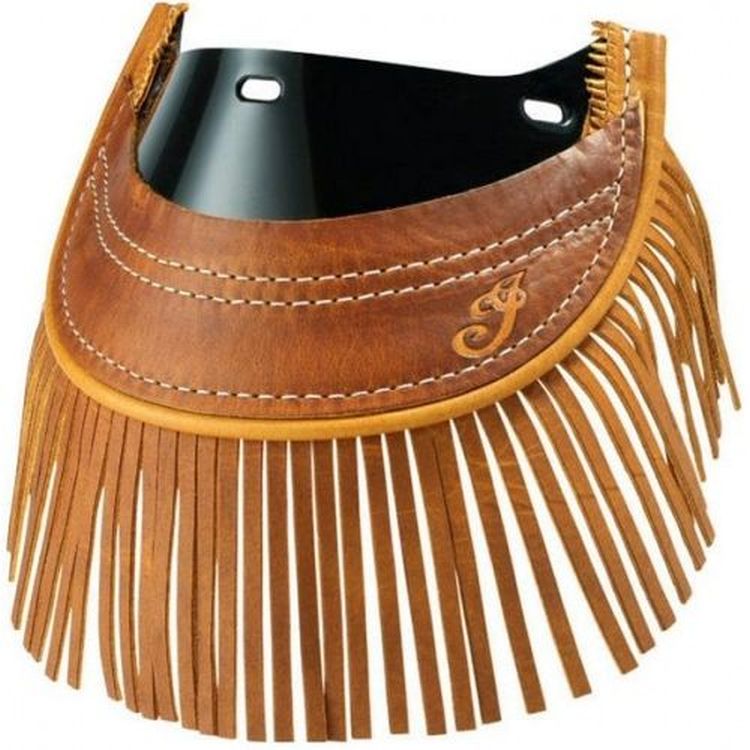 Indian Heritage Leather Front Mud Flap With Fringe